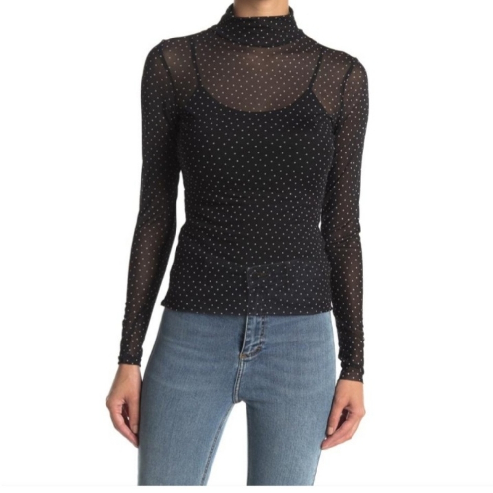 AFRM long sleeve polka dot Top